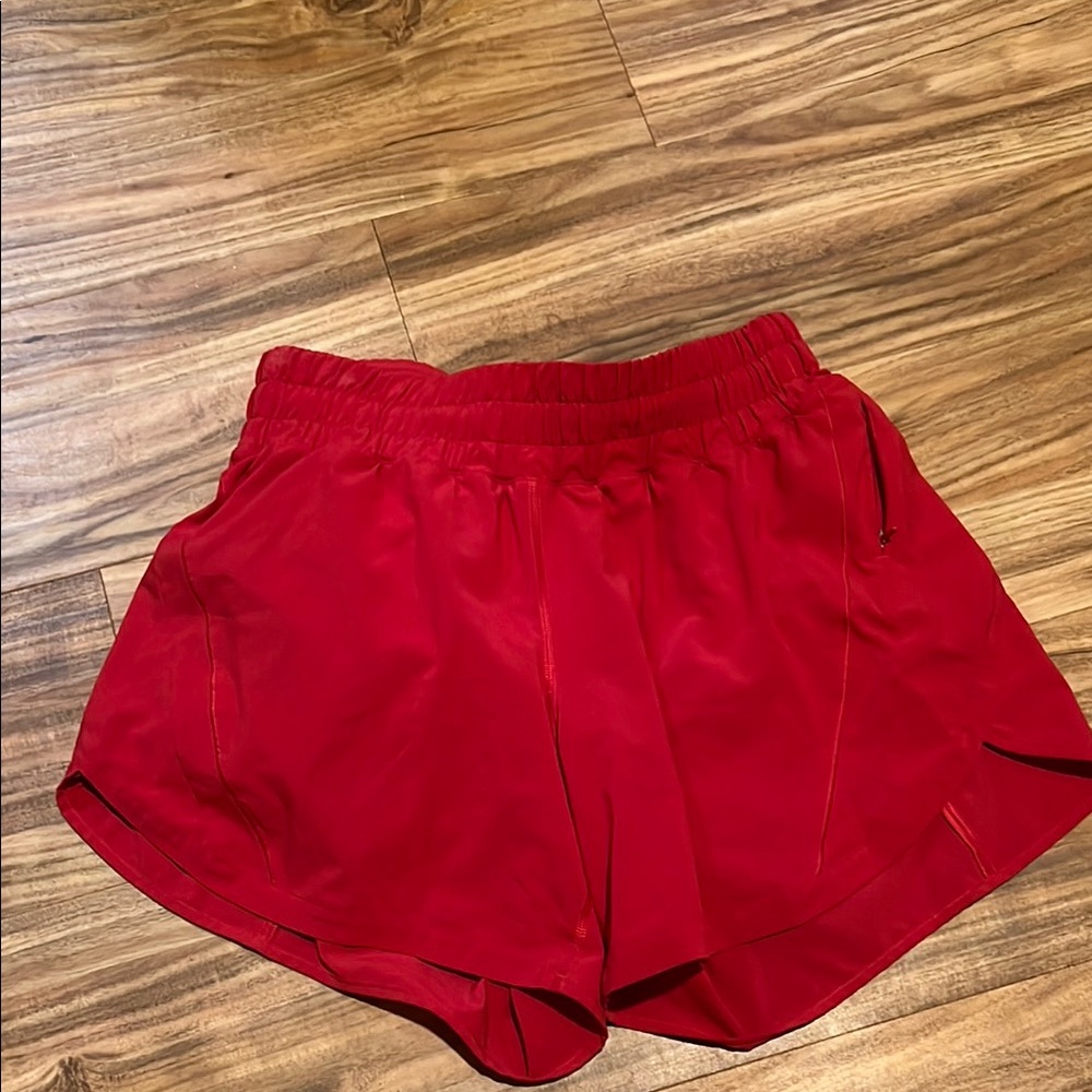 Lululemon Athletica Red Track That 5” Shorts Lightweight Elastic Waist